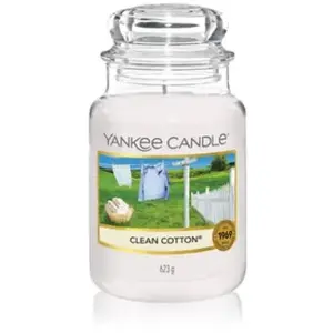 Yankee Candle Bougie Grande Jarre CLEAN COTTON pas cher