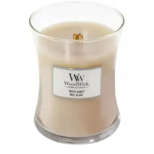 Bougie miel blanc modèle moyen - Woodwick - Blanc - pas cher