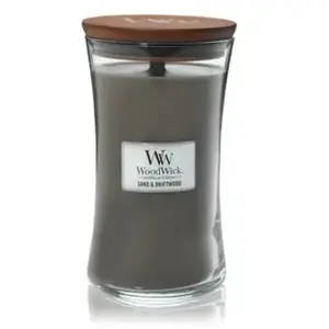 Woodwick 610g Sable & Bois Flotté, Bougie Parfumée pas cher