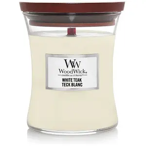 WoodWick Bougie jarre parfumée moyenne WoodWick, White Teak pas cher