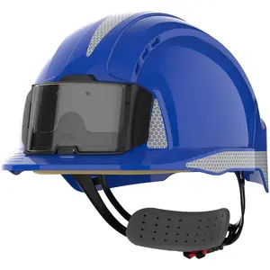 JSP - Casque de sécurité crémaillère ventilé porte badge EVOLite - CR2 Gris Bleu pas cher