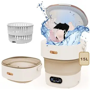 PRUMYA Lave Linge Portable - Mini Lave Linge Pliable 15L - 22W - 3 Modes De Nettoyage - Adapté Aux Petits Vêtements pas cher