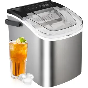 PRUMYA Machine à glaçons électrique portable, 2 tailles de glaçons, Glace rapide en 6 mins, Auto-Nettoyage, Silencieux, pour bar à pas cher