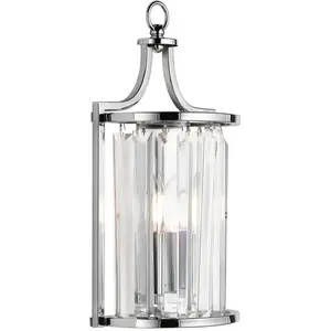 SEARCHLIGHT Applique murale Victoria 1 flamme, chrome Avec verre cristal, verre transparent chroméVendu parbol