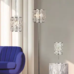 Searchlight BIJOU Vloerlamp Kristal Chroom pas cher