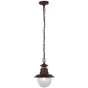 Luminaire Suspendu D'extérieur Searchlight Station À 1 Lumière - Brun ...