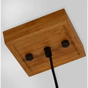 Searchlight SQUARE Pendel Hanglamp Hout Zwart pas cher