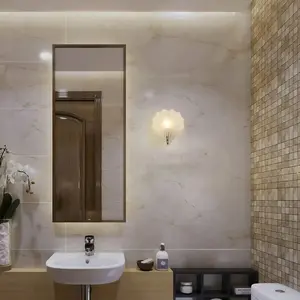 SEARCHLIGHT Applique salle de bain 1L SHELL IP44 CLII métal argenté sa... pas cher