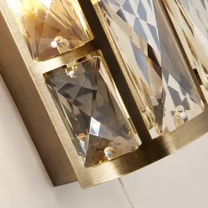 Searchlight BIJOU Wandlamp 2 Lichts Kristal Messing
