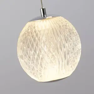 Allure Luminaire suspendu à 5 lumières multiples, chrome, acrylique transparent - Searchlight pas cher