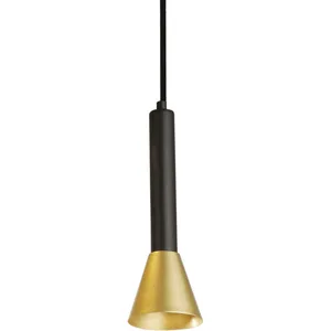 SEARCHLIGHT Suspension SIGNAL métal noir mat et doré GU10 max 50w pas cher