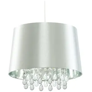 SEARCHLIGHT Cristal Plafond Pendentif Luminaire Salon Lampe Suspendue Art Soie Argent Projecteur pas cher
