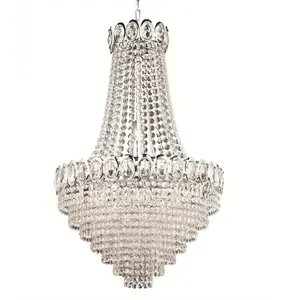 SEARCHLIGHT Suspension 11 ampoules Louis-Philippe, en chrome et cristal pas cher