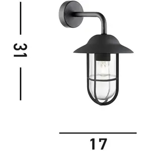 SEARCHLIGHT Applique Well Glass, en métal noir et verre - Noir pas cher