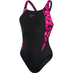 Speedo HyperBoom Splice Muscleback Zwart/Roze Dames Sportbadpak - Maat 36 pas cher