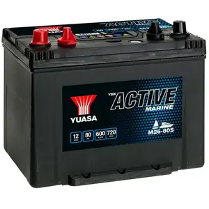 Michelin Yuasa M26-80S, 80 Ah, 12 V, 600 A, Marine, Sans entretien, Placée à gauche (12 V, 80000 mAh) pas cher