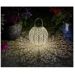 LANTERNE SOLAIRE JUMBO DAMASQUE EN MÉTAL AJOURÉVendu parcdiscount