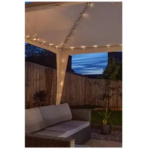 SMART SOLAR Guirlande solaire Tonnelle Gazebo 144 leds blanc chaud pas cher