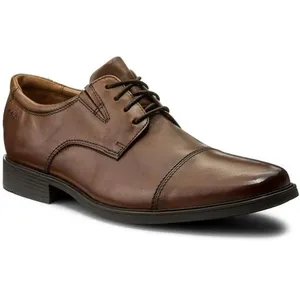 Clarks Tilden Cap, Tissu Oxford Homme, Marron Dark Tanlea, 46 EU pas cher
