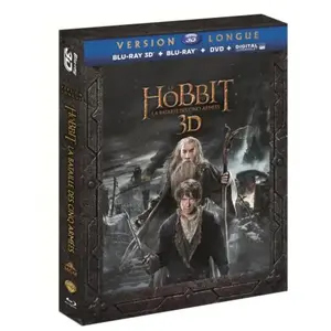 Warner Home Video Le Hobbit : La bataille des cinq armées (Version Longue)   Blu-ray 3D + Blu-ray + DVD pas cher