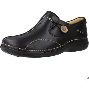 Clarks Femme Loop Mocassins, Cuir Noir, 37.5 EU pas cher