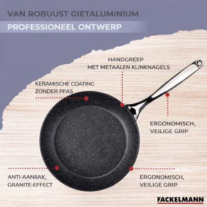 Fackelmann Poêle 20 cm fonte alu revêtement antiadhésif céramique sans PFAS Facke... pas cher