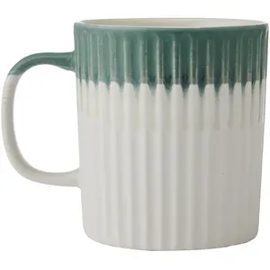 Mikasa mok van gestructureerd steengoed | 410 ml | Groen