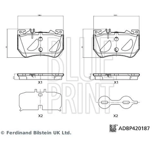 Remblokkenset schijfrem ADBP420187 Blue Print pas cher