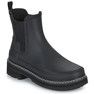 Bottes Noires Pour Femmes - Hunter - Chelsea Stitch Detail - Caoutchouc - Imperméable pas cher