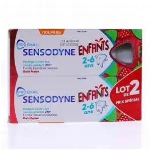Sensodyne pro-émail Enfant 0-6 ans menthe douce, 2x50 ml pas cher