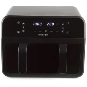 Salter EK5872VDE Dual View Friteuse à air chaud Bol de cuisson antiadhésif de 7 l avec cloison amovible, grande capacité familiale, fenêtre, écran tactile numérique LED, 6 fonctions, 2300 W pas cher