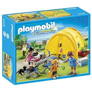 Playmobil - 5435 - figurine - famille et tente de camping pas cher