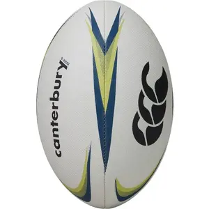 Canterbury Mentre Rugby Ball White / Lime / Blue 3 pas cher