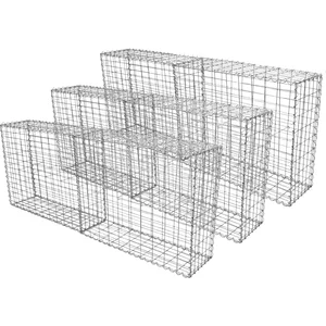 MonsterShop Lot de 6 Paniers de Gabions Argentés en Acier Galvanisé po... pas cher