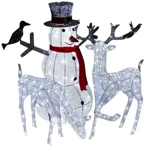 Comparateur de prix : Monster Shop NL Kerstverlichting: Sneeuwpop + 2 rendieren - 100 LED - verlichte kerstfiguren hert ree buiten kerstversiering kerst lichtjes