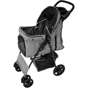 Monster Shop NL Poussette pour Animal de Compagnie - Gris - Extérieur - Cadre en acier - Confort ultime - Jusqu'à 15 kg