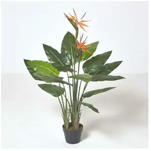 HOMESCAPES Plante artificielle Oiseau du paradis en pot, 120 cm pas cher