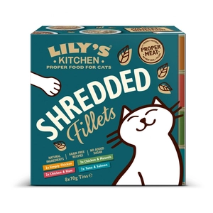 Lily’s Kitchen Shredded Fillets 8 x 70 g pour chat - pas cher