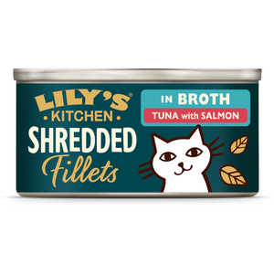 24x70g Lily's Kitchen Shredded Fillets thon & saumon nourriture pour chats humide pas cher