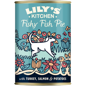 12x400g Menus sans céréales Lily’s Kitchen dinde, saumon, hareng pour chien pas cher