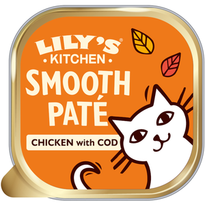 19x85g Smooth Paté Selection poulet et cabillaud Lily’s Kitchen nourriture humide pour chat pas cher