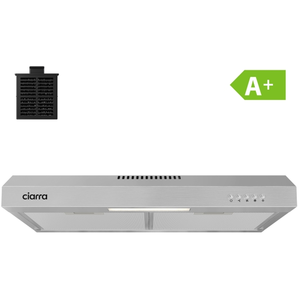 CIARRA VMS6903D - Onderbouwafzuigkap 60 cm Afzuigkap A+ 220 m³/u LED, Recirculatie & Afvoer RVS