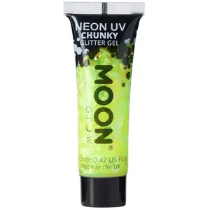 Moon-Creations Moon Creations - Moon Glow Neon UV Chunky Glitter Gel Glitter Makeup - Geel pas cher