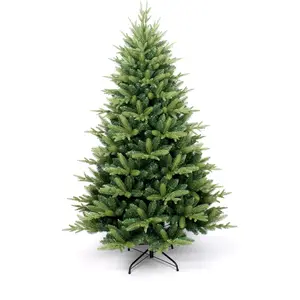 SHATCHI Sapin de Noël artificiel vert épicéa de Virginie de 1,8 m avec 1034 pointes et support en métal à charnière - Décorations de Noël festives pour la maison - PVC pas cher