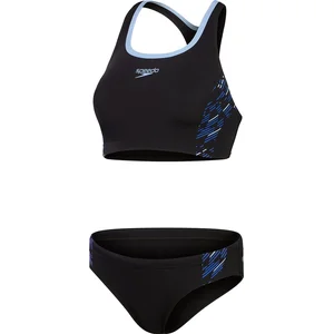 Speedo Placement 2 Piece Dames - Zwart/Blauw - Maat 40 pas cher