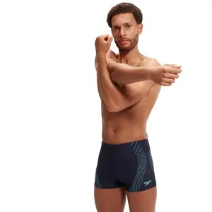 Speedo Duo Tech Print Aquashort Marine/Groen Heren Sportzwembroek - Ma... pas cher