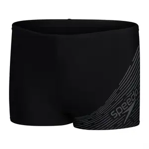 Speedo Medley Logo Aquashort Zwart/Grijs Jongens Sportzwembroek - Maat 128 pas cher