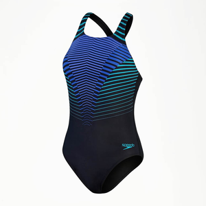 Speedo Womens Digital Printed Medalist Femme Noir pas cher
