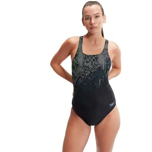 Speedo Womens Digital Printed Medalist Femme Noir pas cher