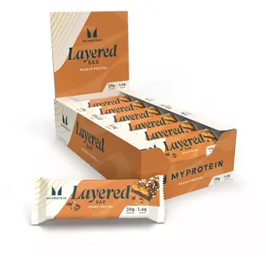 Layered protein bar (12x60g) Barres protéinéesChocolat PeanutMyprotein pas cher